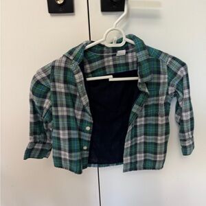 Plaid Green and Blue Kids Shirt gap 3t boys